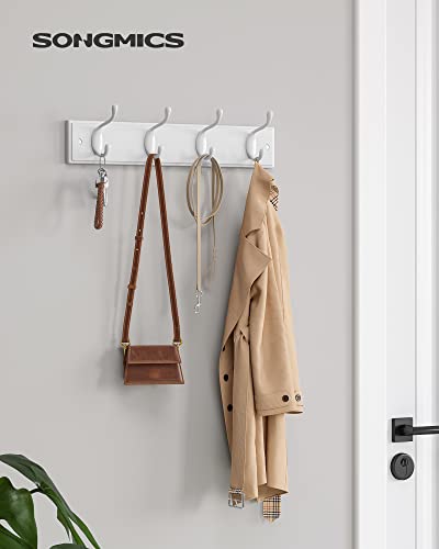 Wall-Mounted Coat Rack with 4 Metal Hooks M56046