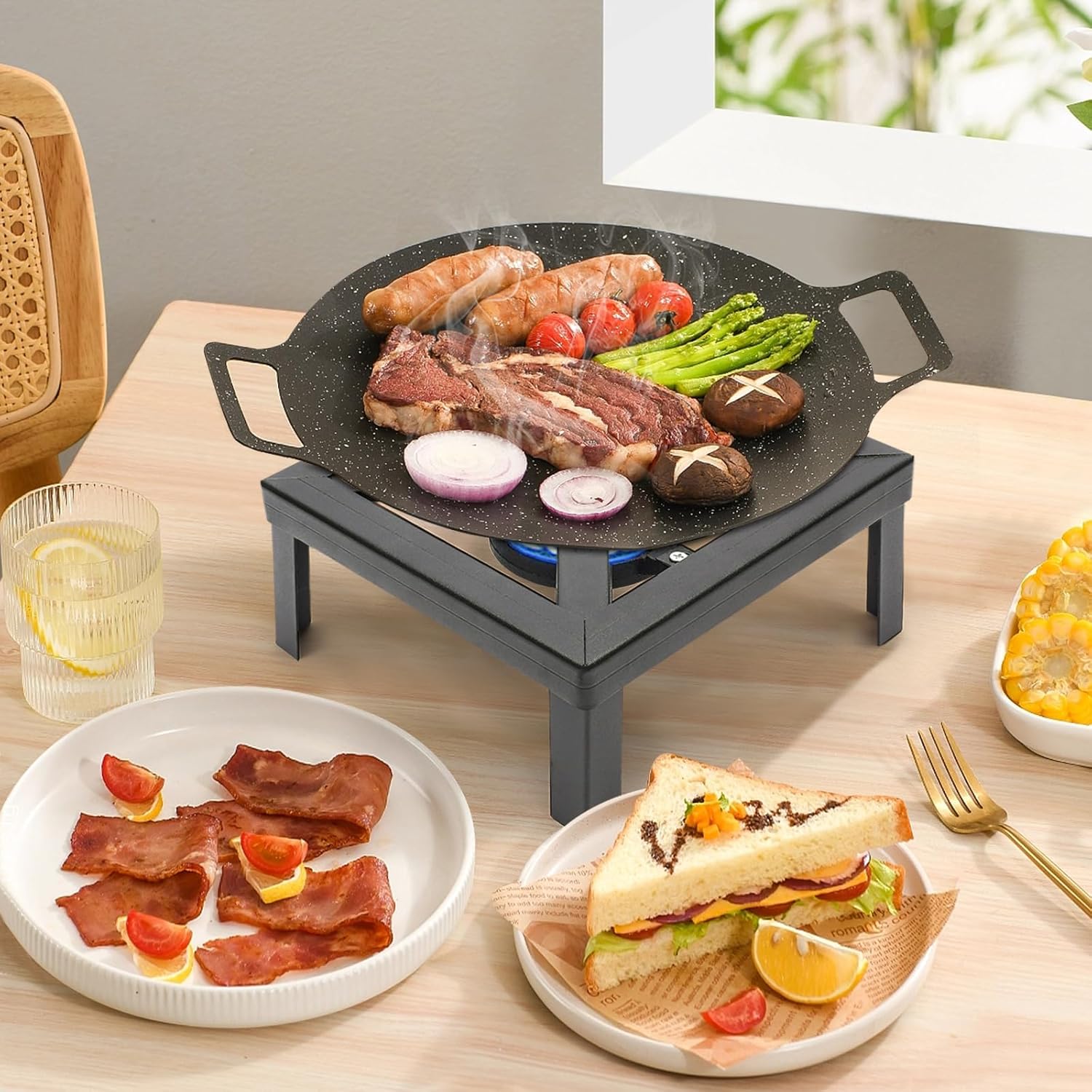 Portable Single Burner Propane Gas Stove with Adjustable Regulator for Camping and BBQ Z5752