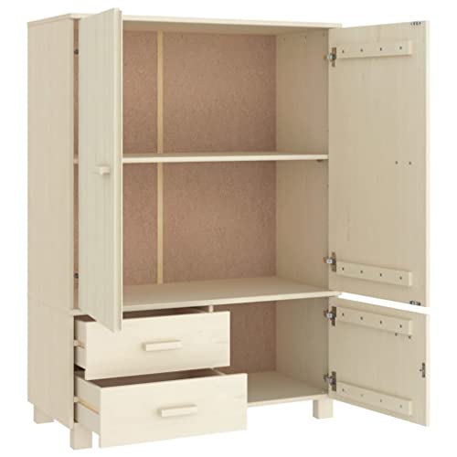 Solid Wood Pine Wardrobe Closet with Storage Z599060