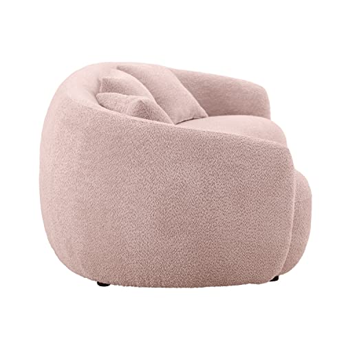 Mid Century Modern Curved Sofa, 3-Seat Boucle Fabric Couch A249