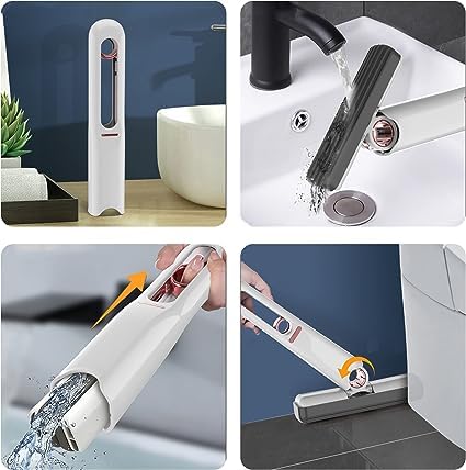 Portable Self-Squeeze Mop for Wet and Dry Cleaning with 3 Cotton Heads M7042