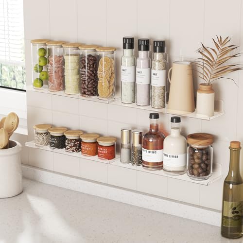 Acrylic Floating Shelves for Wall, 10 Pack White, 15 Inch U5158