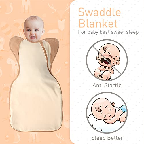 Swaddle Blanket Sleep Sack with Arms Up Design, 2 Pack D7625