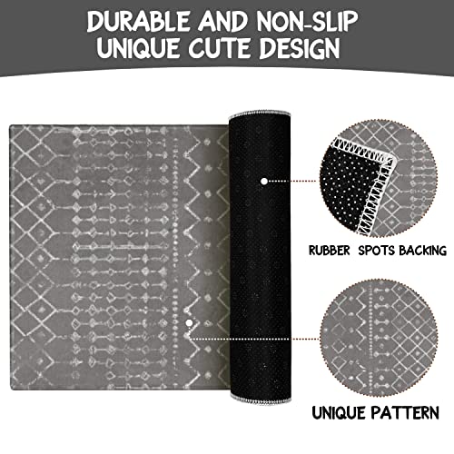 Boho Kitchen Mat Set of 2, Non Skid Washable, Rubber Backing X77176