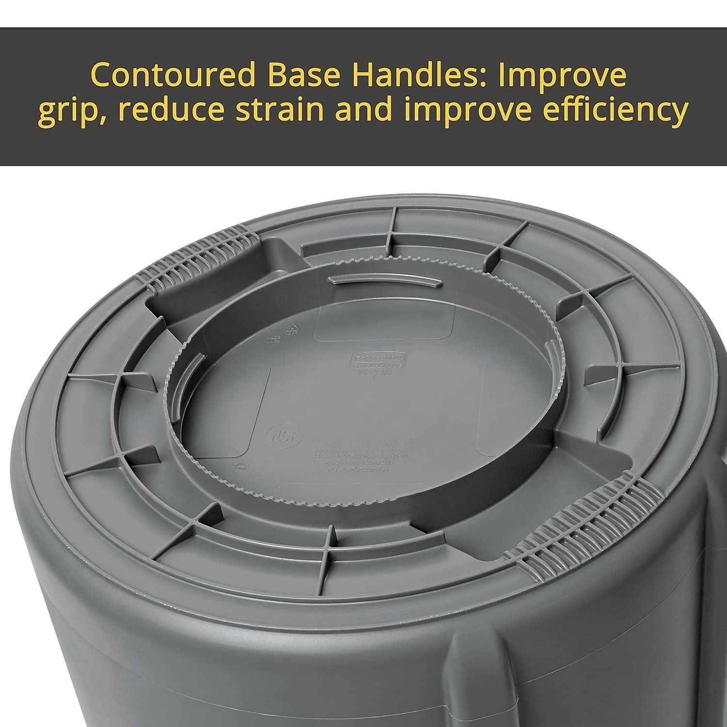 32 gal Round Plastic Container Gray G2966