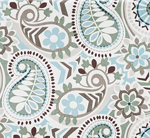 Paisley Floral Print Lined Arched Valance, 50 by 17-Inch E457727