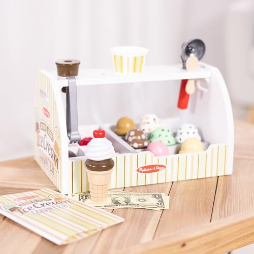 Wooden Scoop and Serve Ice Cream Counter Play Set for Kids X216422