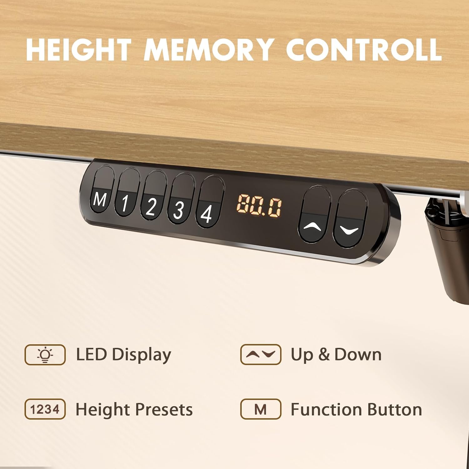 Adjustable Height Standing Desk 48 x 24 Inch Maple F197