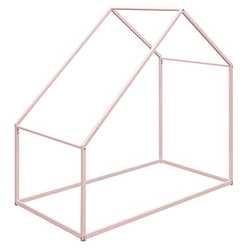 Kids Metal Montessori Day Bed with Trundle Twin, White Y701