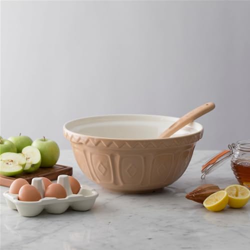 Beige 29 cm Earthenware Mixing Bowl X7925