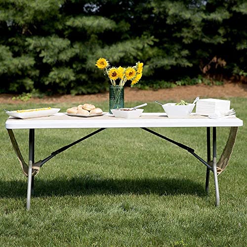 6ft Folding Table White Plastic Portable Indoor Outdoor U360682