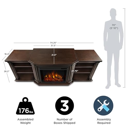 Electric Fireplace TV Stand for TVs up to 70 inches with Adjustable Shelves and Storage E90777