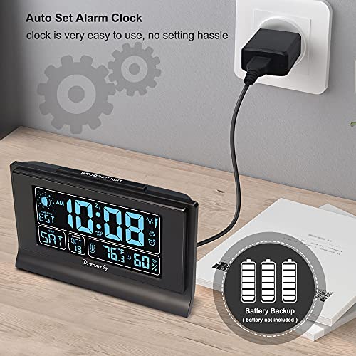 Alarm Clock with Battery Backup, Auto Set Digital Display, 5 Inch Screen C956