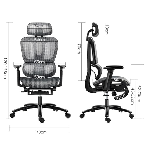 Ergonomic Mesh Office Chair with Lumbar Support and Adjustable Headrest A71752