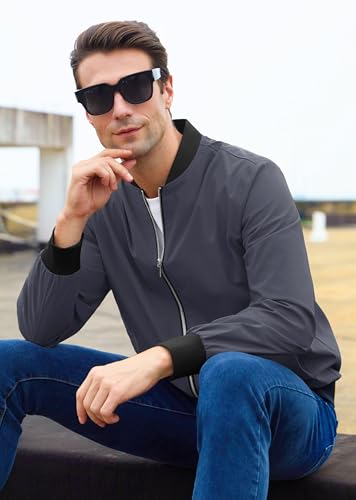 Men's Bomber Jacket Lightweight Full Zip Windbreaker G802405
