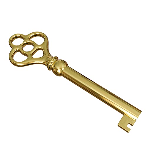 Hollow Barrel Brass Plated Replacement Skeleton Key for Antique Furniture J731