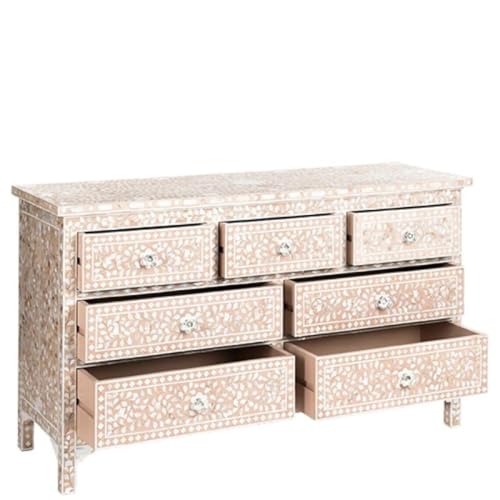 Hand Painted Wooden Chest of Drawers with Floral Design W355592