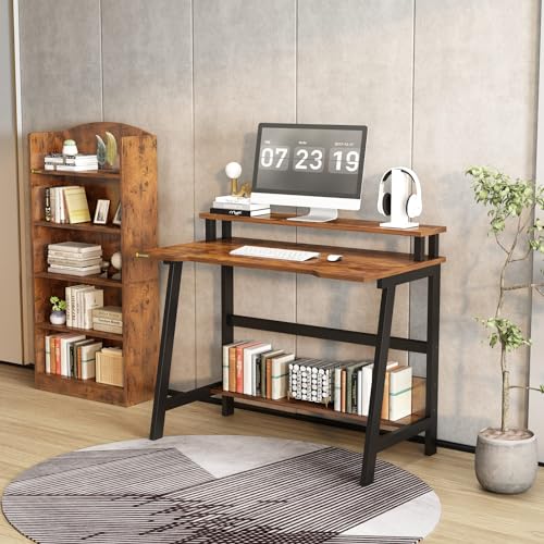 Compact Desk with Monitor Stand for Small Spaces U2180