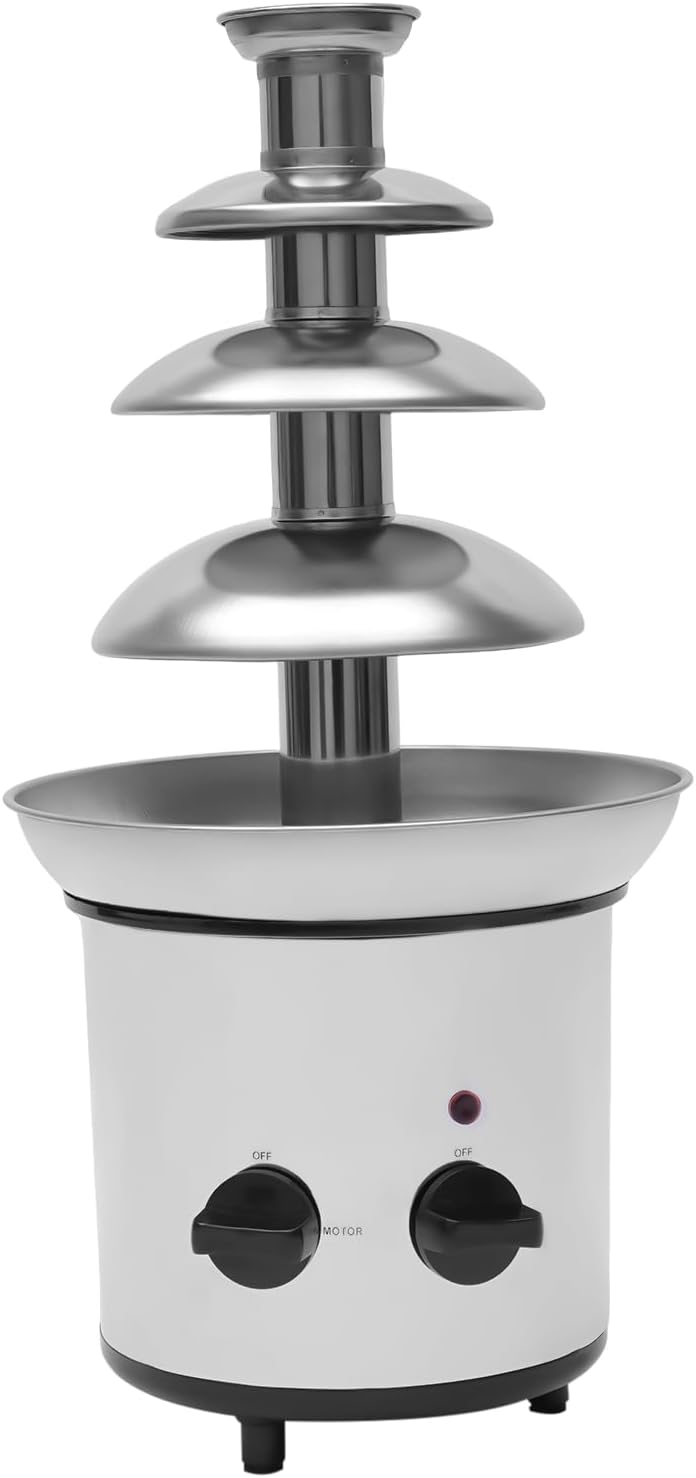 4-Tier Electric Chocolate Fondue Fountain Machine for Parties W92701