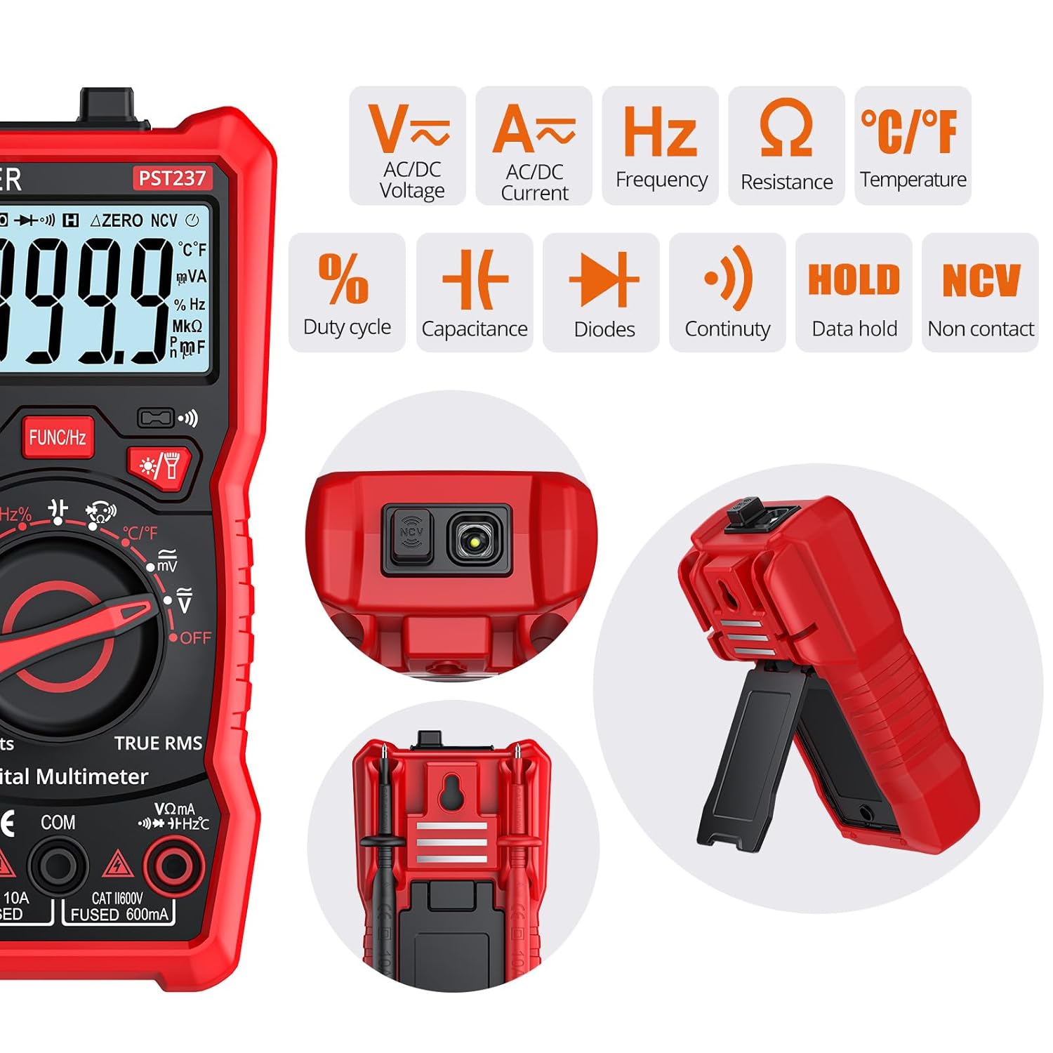 Digital Multimeter 6000 Counts TRMS Auto Range NCV Tester K78058