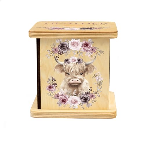 Wooden Piggy Bank for Kids, Personalized Gift, Handmade Y611463