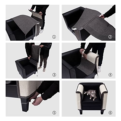 Cat Scratch Furniture Protector for Couch Sofa Chair, Light Gray Left A827204