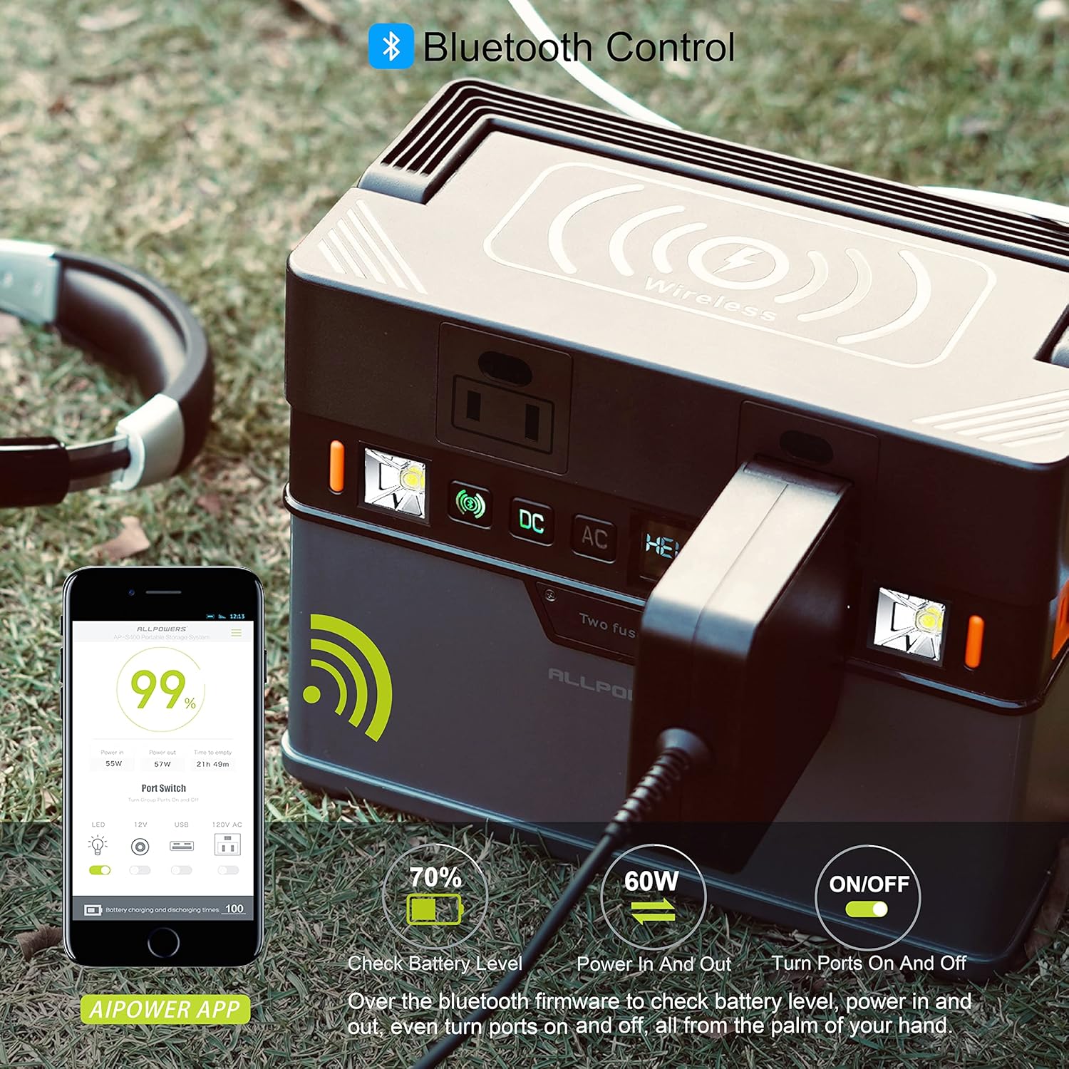 300W Portable Power Station with 100W Solar Panel, 288Wh Solar Generator for Camping Travel RV U14514