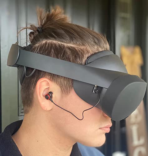 In-Ear Headphones for Meta Quest Pro VR Gaming Headset with Custom-Length Cable (Black) B883193