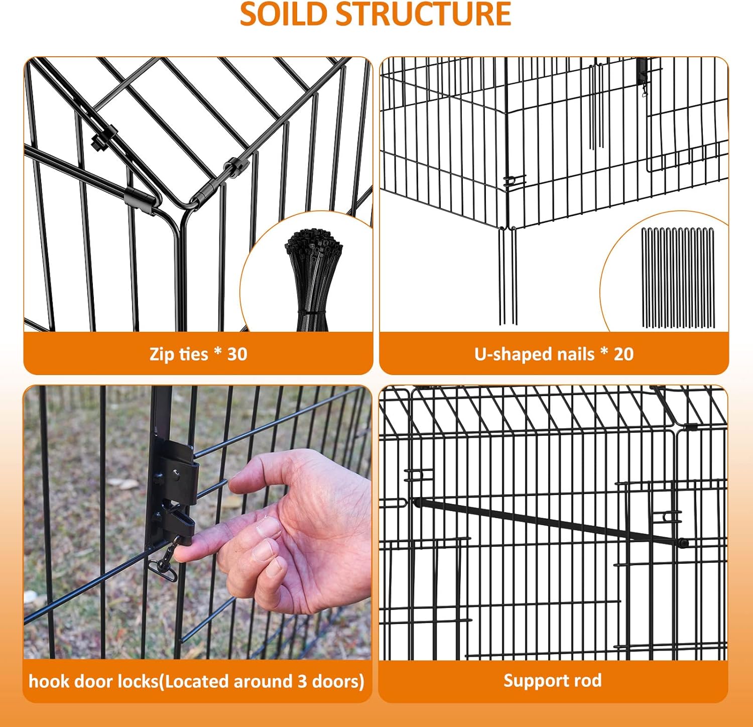 Metal Chicken Coop with Cover for Outdoor Yard S766