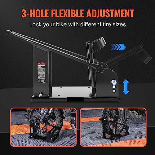 Motorcycle Wheel Chock, 1800 lbs Capacity, Heavy-Duty Steel Front Wheel Stand with 3 Adjustable Holes, for 15"-21" Motorcycles L517786