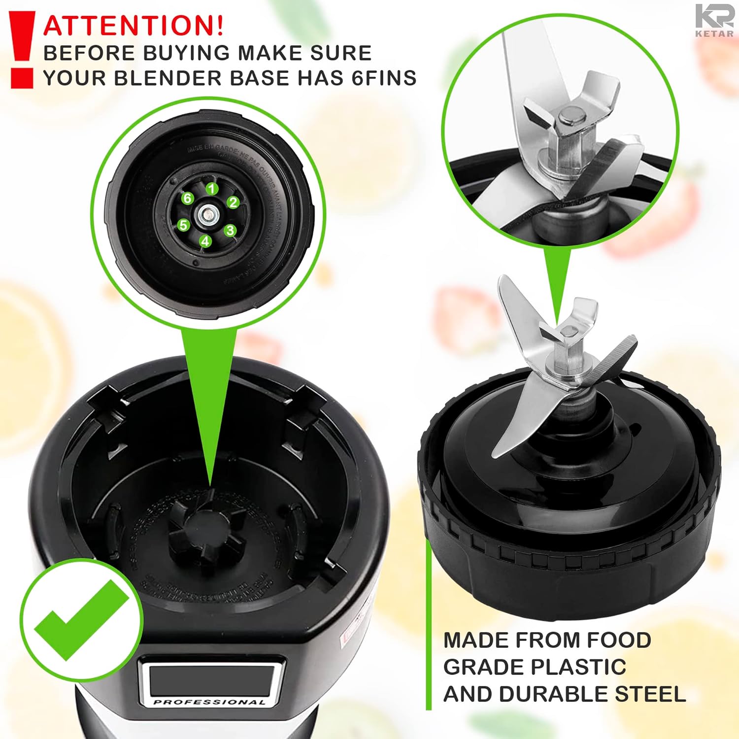 Blender Cups and Blade for Shakes Smoothies - Single Serve Cup Lid B347265
