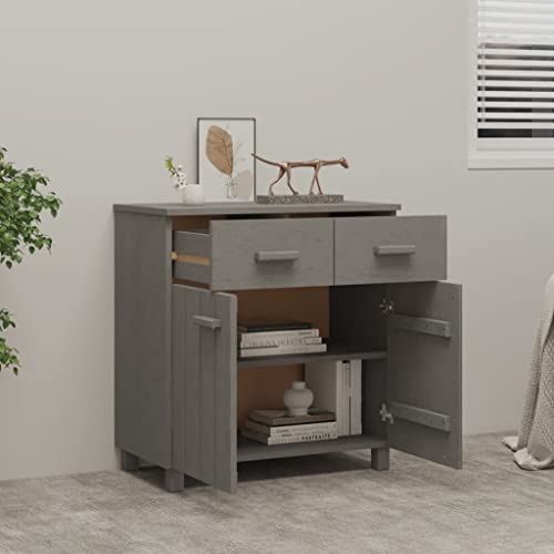 Sideboard Light Gray Solid Wood Pine with Storage B121