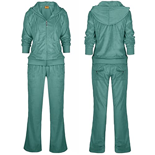 Velour Tracksuit for Women 2 Piece Set M5817