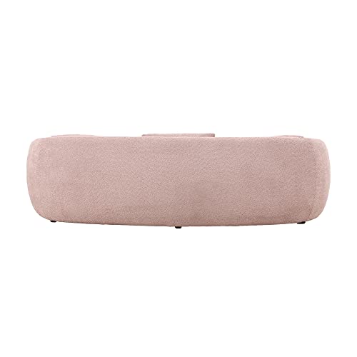 Mid Century Modern Curved Sofa, 3-Seat Boucle Fabric Couch A249