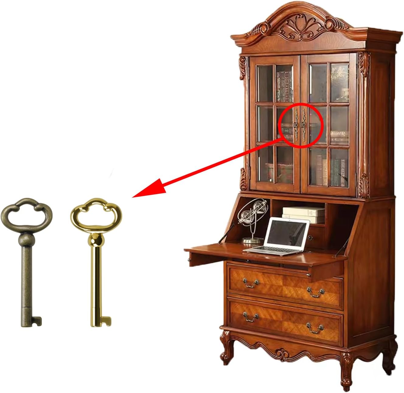 Skeleton Keys Kit for Antique Furniture, Cabinets and Doors (Set of 6) R52016