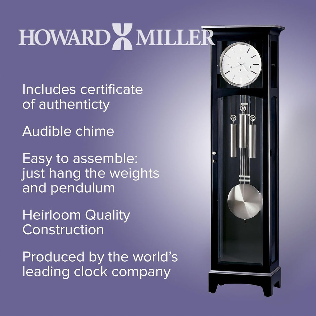 Floor Clock, Black Satin Finish E4495