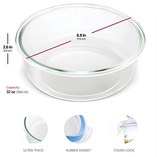 12-Piece Glass Food Storage Containers Set, 35oz, Leakproof, Freezer-to-Oven-Safe I593886