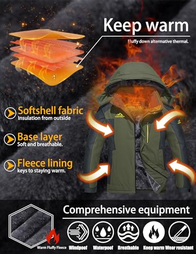 Men's Winter Ski Jacket Waterproof Snow Coat with Hood S258