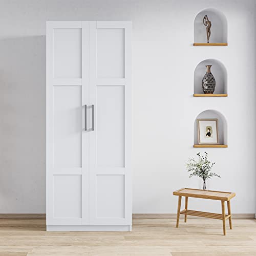 Wooden Wardrobe Cabinet with Doors and Shelves for Bedroom H526