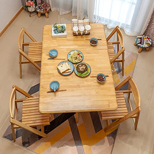 Drop Leaf Dining Table Set with 4 Chairs, Solid Wood for Small Spaces J894959
