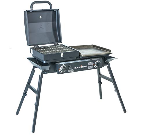 Stainless Steel 2 Burner Portable Gas Grill and Griddle Combo A75421