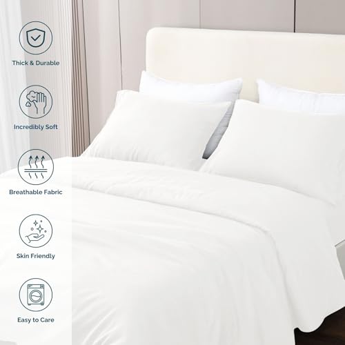 Queen Sheet Set 4-Piece Brushed Microfiber, Deep Pocket with Elastic Corner Straps, Beige R391285