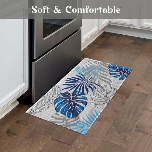 Kitchen Mats for Floor, Non-Slip Area Runner Rug Set of 2, 17x30 and 17x47 Inch C97007