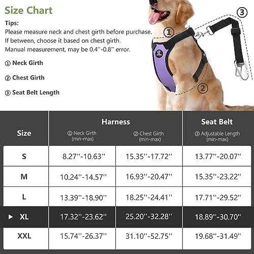 Dog Vehicle Safety Vest Harness with Adjustable Padded Mesh and Carabiner B827