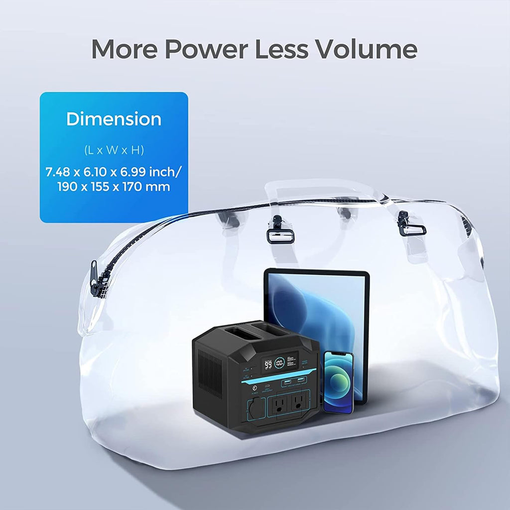 Portable Power Station 222Wh Backup Lithium Battery with AC Outlets for Camping Travel F336594