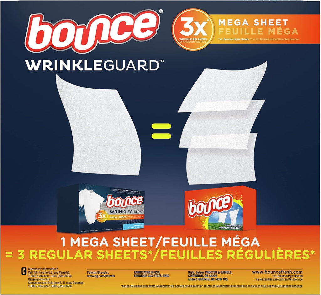 Dryer Sheets, Fabric Softener and Wrinkle Releaser, Outdoor Fresh Scent, 160 Count A454