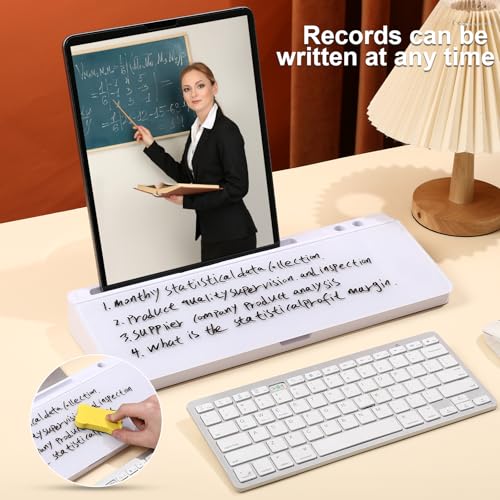 Glass Dry Erase Desktop Whiteboard with Storage X8709