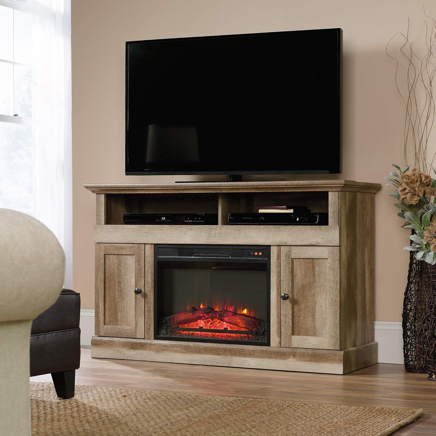 Media Fireplace for TVs up to 60", Lintel Oak finish Z833