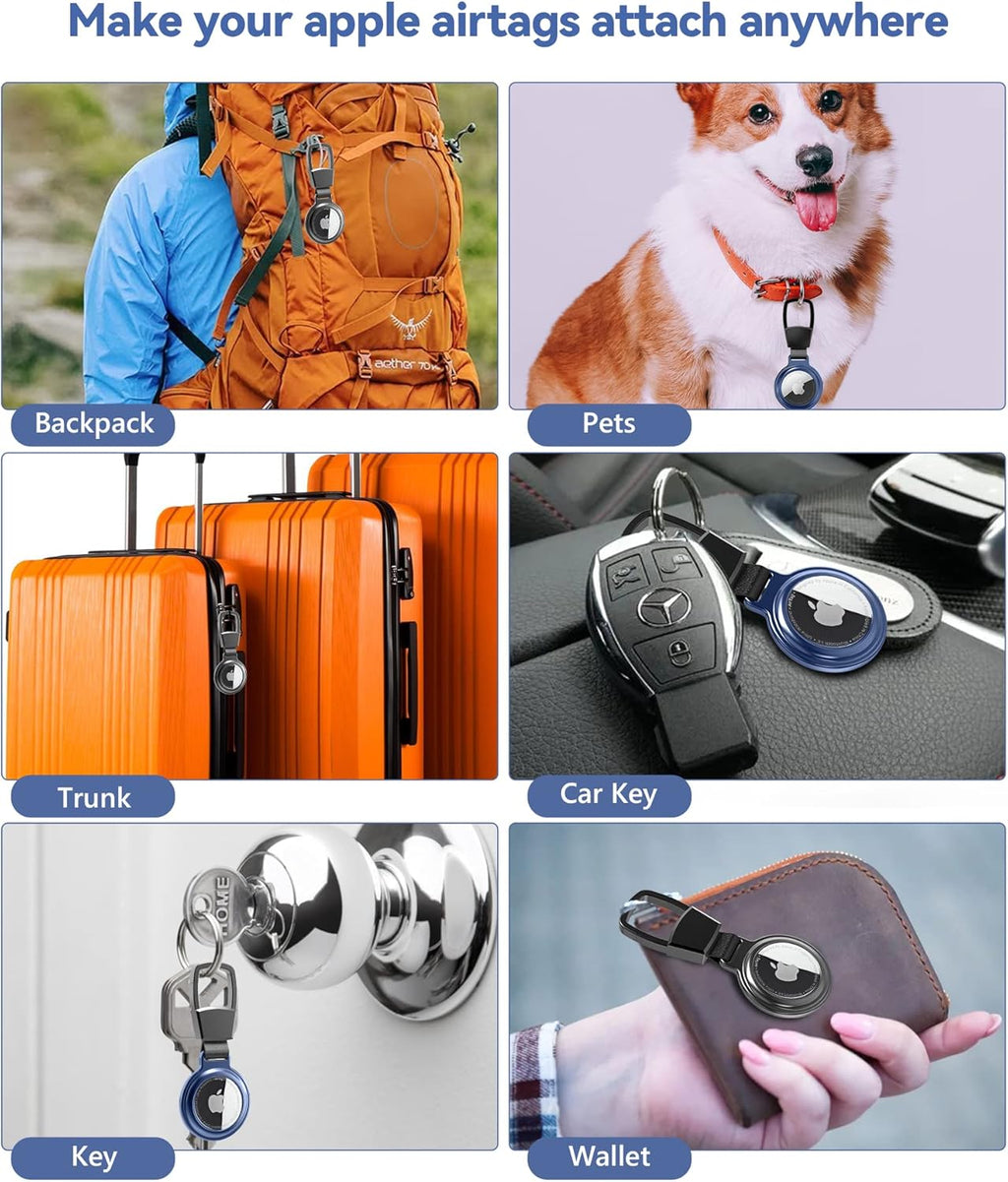 4 Pack AirTag Holder with Anti-Lost Keyring for Luggage Z560