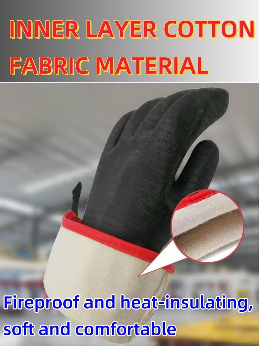 Extreme Heat Resistant Grill Gloves, Waterproof Long Sleeve, Fireproof, Oil Resistant, 18 inches U839273